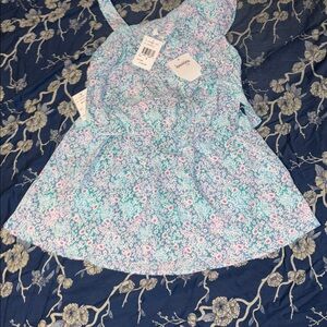 NWT 2 PieceFloral One-Shoulder Top and Skirt with Bonus Hair Tie